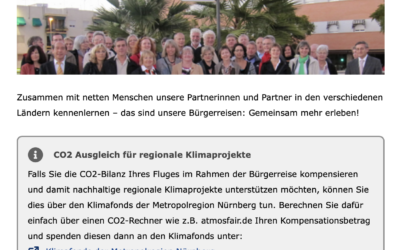 Amt für Internationale Beziehungen der Stadt Nürnberg setzt auf unseren Klimafonds